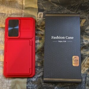 Samsung S24+ Red Phone Case w/ Credit Card Holder